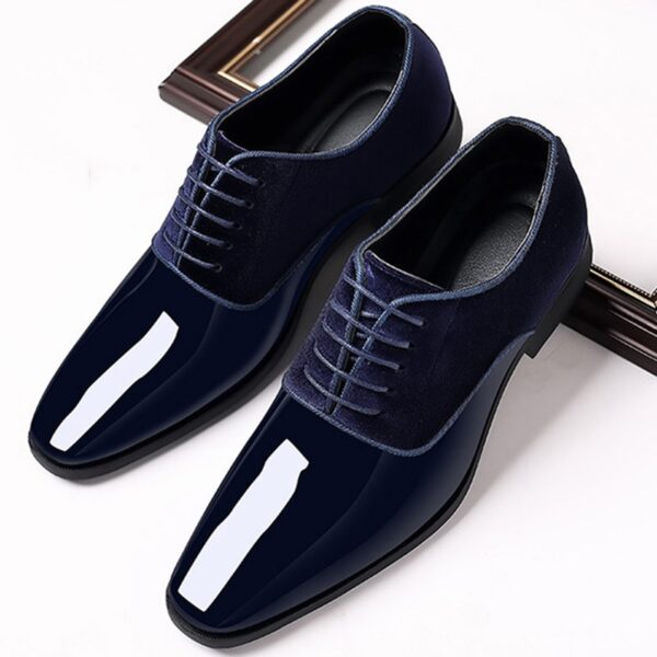 Sapatos masculino de couro envernizado, Clássico, com renda, Casual, Negócios, Formal, Escritório, Trabalho, Festa. - Image 5