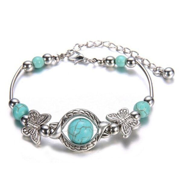 Pulseiras feminina de borboleta, frisada,Delysia King, corrente manual, turquesa, padrão  de borboleta, frisada esculpido, única, na moda.