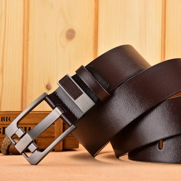 Cintos de couro genuíno, masculino, DWTS, com fivela de pino, alça masculina, alta qualidade, luxo, extravagante, vintage frete - Image 4