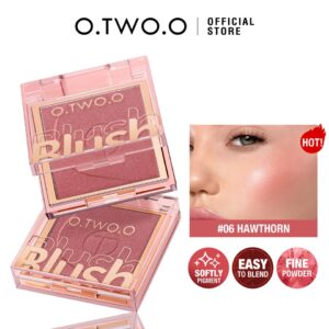Blush Pó-O.TW O.O-Paleta Matte, Brilho Natural, Misturas de Longa Duração, Rosa Pêssego, Face Cheek,  6 Cores