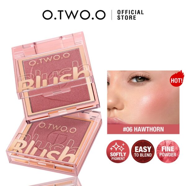 Blush Pó-O.TW O.O-Paleta Matte, Brilho Natural, Misturas de Longa Duração, Rosa Pêssego, Face Cheek,  6 Cores