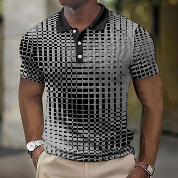 Camisetas masculina, retro Polo, manga curta, 3D manchado , casual, solta camisa de grandes dimensões, alta qualidade, roupas esportivas, tops macios - Image 26