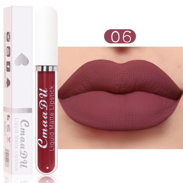Batom líquido fosco de veludo, nude, maquiagem à prova d água, longa duração, vermelho brilho labial sexy glaze - Image 36