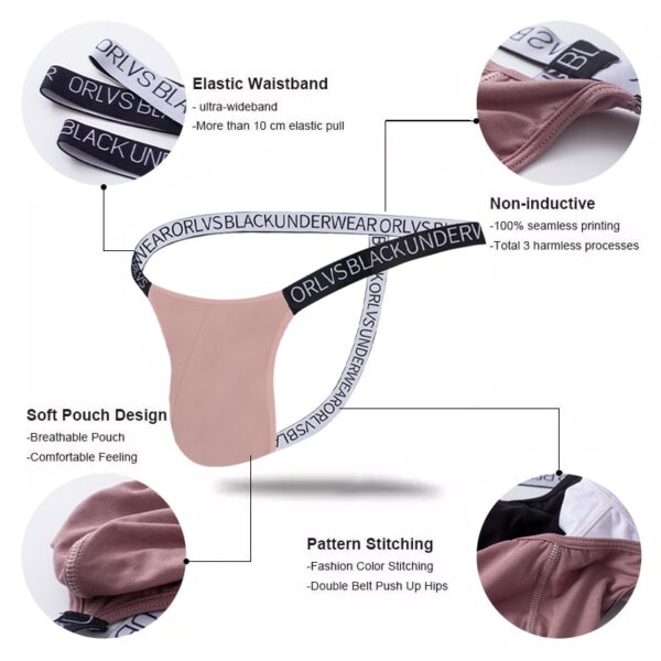 Cuecas masculina LGBTQ Jockstrap, cintura baixa, ORLVS-Sissy, Bolsa Pênis Modal, Lingerie Sexy, Gay, G-strings - Image 7