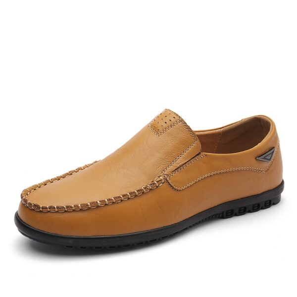 Sapatos masculinos de couro casual, mocassins masculinos, sapatos pretos leves e macios, plus size, 38-46 - Image 2