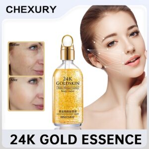 Soro facial, ouro 24k, essência Ácida Hialurônica Anti-envelhecimento Fade Fine Lines Hidratação Branqueamento Brighten Cuidados com a pele