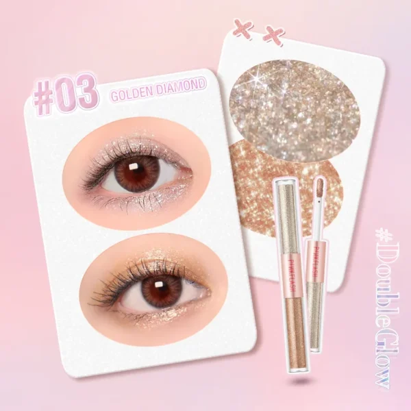 Sombras líquida  glitter, PINKFLASH, Dupla Cabeça, Impermeável, Alto Pigmento, Longa Duração, Sombra Leve, Maquiagem Cosméticos - Image 6