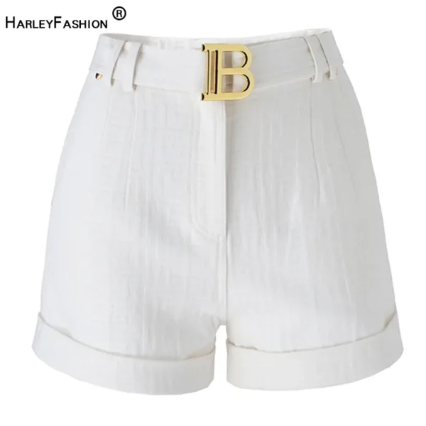 Shorts feminino jeans lavados com cinto, calça jeans de qualidade, textura rosa, estilo casual, opção de 6 cores