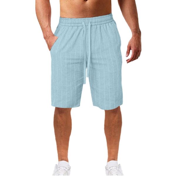 Bermudas masculina Nova Moda Verão Listrado, Alta Qualidade,  Casual Social Elástico Cintura, Shorts - Image 10