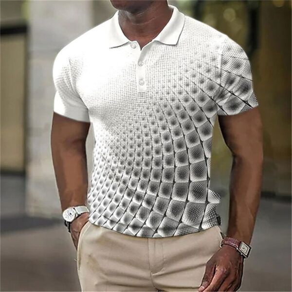 Camisetas masculina, retro Polo, manga curta, 3D manchado , casual, solta camisa de grandes dimensões, alta qualidade, roupas esportivas, tops macios - Image 20