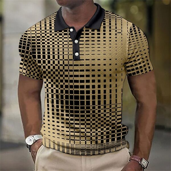 Camisetas masculina, retro Polo, manga curta, 3D manchado , casual, solta camisa de grandes dimensões, alta qualidade, roupas esportivas, tops macios - Image 17