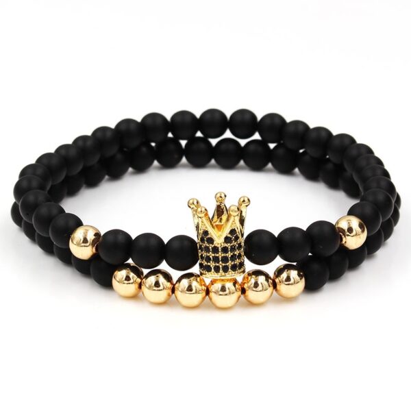 Pulseiras masculina, kit 3 pçs, micro pave cz 8mm disco ball & bar encantos, conjunto, 6mm matte contas de pedra pulseira bileklik - Image 45