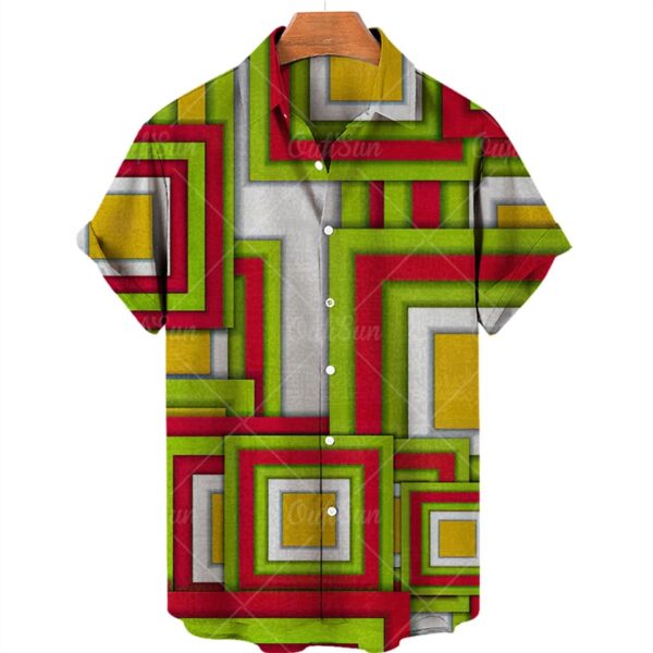 Camisas masculina manga curta,  Oversized Xadrez Floral, Tops Botões, Casuais Verão, Roupas De Luxo Sociais Homens Havaí Camisas 5XL - Image 3