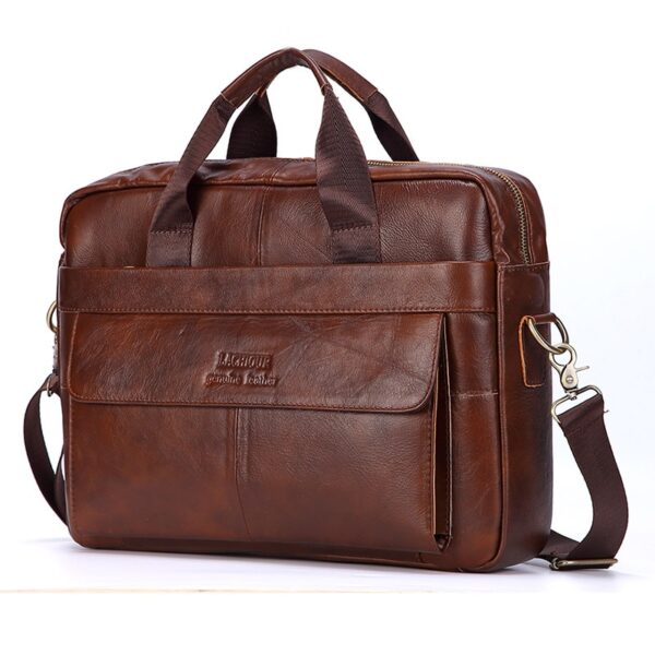 Bolsas casuais de couro genuíno, sacos para laptop, sacos masculinos de viagem de negócios, bolsa de ombro masculina - Image 18