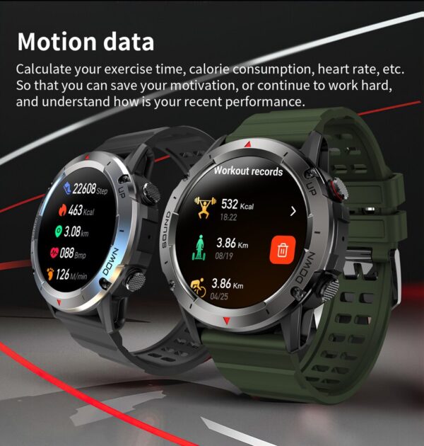 Relógios de pulso inteligente, Xiaomi-NX9, Chamada Bluetooth, Detecção de Saúde 24h, IP68 À Prova D 'Água, 400mAh, AI Voice Assistant, Smartwatch Militar - Image 9