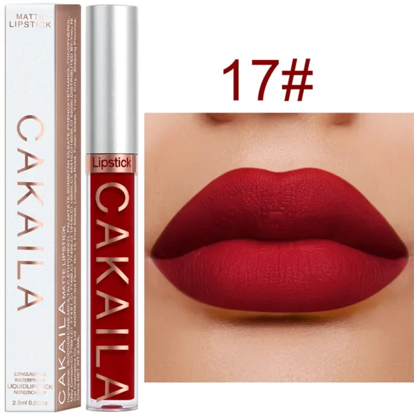 Batom líquido fosco de veludo, nude, maquiagem à prova d água, longa duração, vermelho brilho labial sexy glaze - Image 38