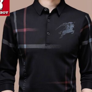 Camisetas masculina Polo gelo manga longa, camisa larga fina e lapela, tops, casual, primavera, verão, novo, 2023