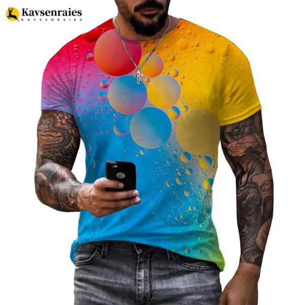 Camisetas masculina LGBTQ estampada com tinta arco-íris, hipster verãO, 3D, moda Harajuku, tops de grandes dimensões, 2023 - Image 4