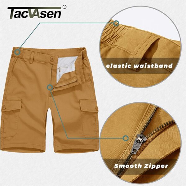 Bermudas de algodão, respirável, Tacvasen, casual, multi-bolsos, trabalho, caminhadas, tático, ao ar livre, verão - Image 9