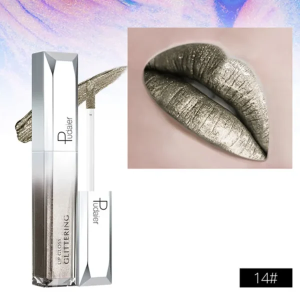 Batom brilho labial diamante perolado, batom líquido hidratante, impermeável, beleza, sexy, 18 cores - Image 35