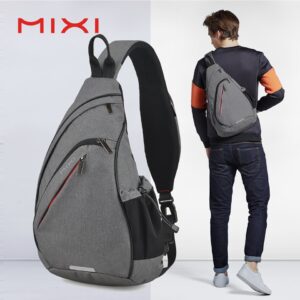 Mochila de Ombro MIXI, Bolsa Crossbody Sling USB, Ciclismo, Esportes, Viagem, Moda Versátil, Bolsa de Estudante