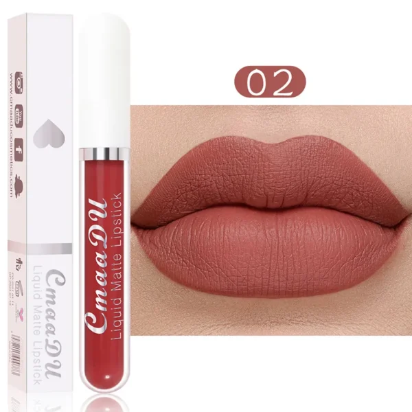 Batom líquido fosco de veludo, nude, maquiagem à prova d água, longa duração, vermelho brilho labial sexy glaze - Image 27