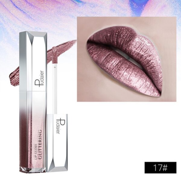 Batom brilho labial diamante perolado, batom líquido hidratante, impermeável, beleza, sexy, 18 cores - Image 34