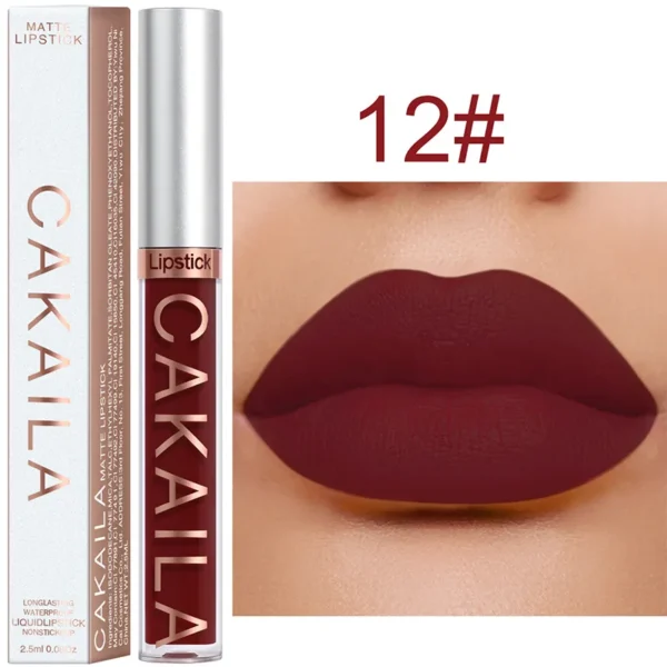 Batom líquido fosco de veludo, nude, maquiagem à prova d água, longa duração, vermelho brilho labial sexy glaze - Image 24