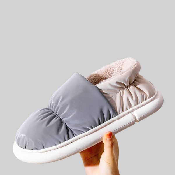 Chinelos de inverno unissex, Comwarm, torradas, chinelos de algodão de pelúcia quente, antiderrapante sola grossa, para casais novo - Image 4