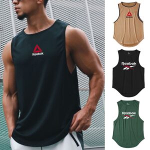 Camisetas masculina regata de ginástica sem mangas, treino, musculação, fitness, impressão de marca, roupas esportivas de praia, coletes musculares, novo, 2023