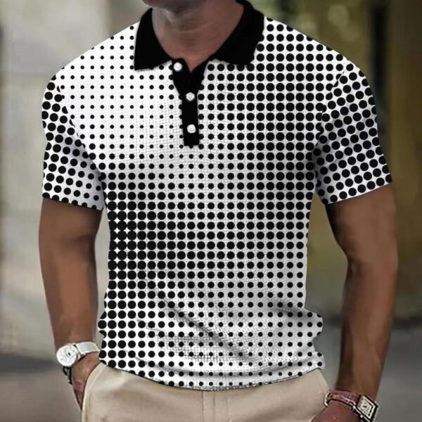 Camisetas masculina, retro Polo, manga curta, 3D manchado , casual, solta camisa de grandes dimensões, alta qualidade, roupas esportivas, tops macios - Image 27