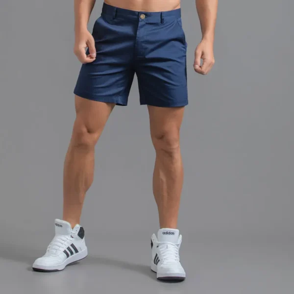 Shorts masculino casual, de golfe, slim fit masculino, monocromático, algodão puro, impermeável, resistente ao desgaste, carga, masculino, sexy, verão, 2023