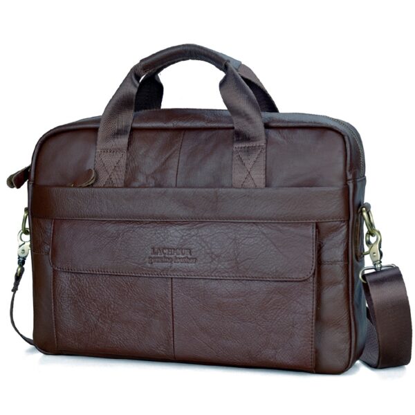 Bolsas casuais de couro genuíno, sacos para laptop, sacos masculinos de viagem de negócios, bolsa de ombro masculina - Image 13