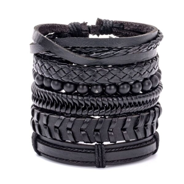 Pulseira couro ajustável, moda viking, mão, pulseiras tecido crânio, jóias ajustável conjunto - Image 31