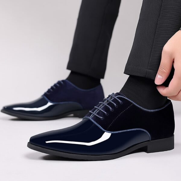 Sapatos masculino de couro envernizado, Clássico, com renda, Casual, Negócios, Formal, Escritório, Trabalho, Festa. - Image 7