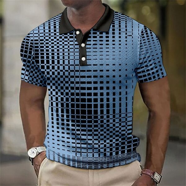 Camisetas masculina, retro Polo, manga curta, 3D manchado , casual, solta camisa de grandes dimensões, alta qualidade, roupas esportivas, tops macios - Image 24