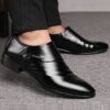 Sapatos masculino mocassim de couro preto,  de festa masculinos, moda casual, sapatos sociais, tamanho grande - Image 4