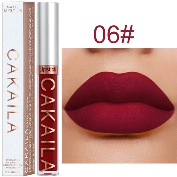 Batom líquido fosco de veludo, nude, maquiagem à prova d água, longa duração, vermelho brilho labial sexy glaze - Image 3