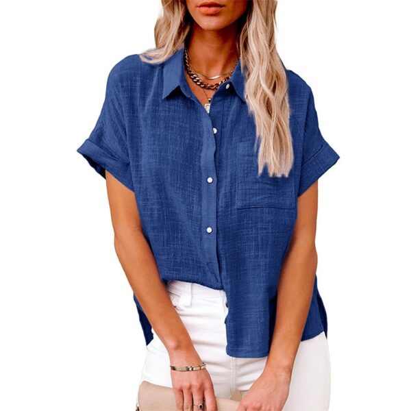 Camisas feminina de manga comprida com lapela, camisa extragrande solta, camisas brancas amarelas de lazer, blusas femininas, outono - Image 5