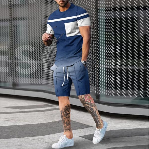 Camisetas + shorts masculino, conjunto, com padrão de rosto sorridente, grande roupa esportiva retrô, moda de rua casual, novo verão, 2023, 2 peças - Image 5