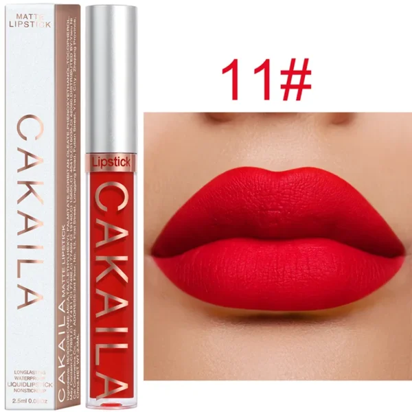 Batom líquido fosco de veludo, nude, maquiagem à prova d água, longa duração, vermelho brilho labial sexy glaze - Image 21