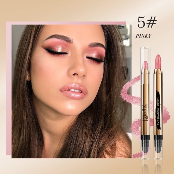 Sombra em lápis, Imagic-glitter, brilho, fosco, marcador, bicho-da-seda blush, pigmento natural, longa vida, 12 cores. - Image 5