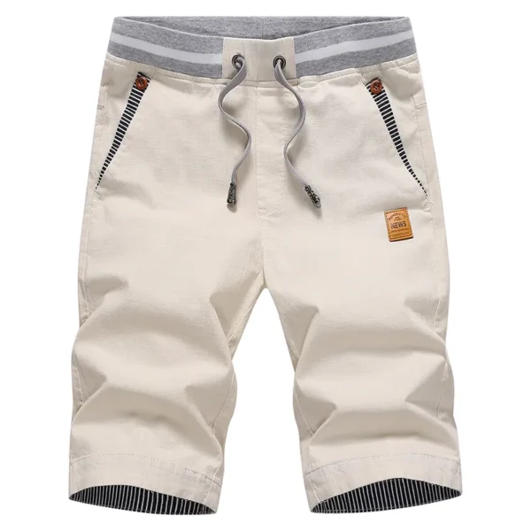 Bermudas masculina de algodão, casual para praia, calção de boardshort, cordão, calção elástica na cintura, moda, verão, quente, 2023 - Image 5