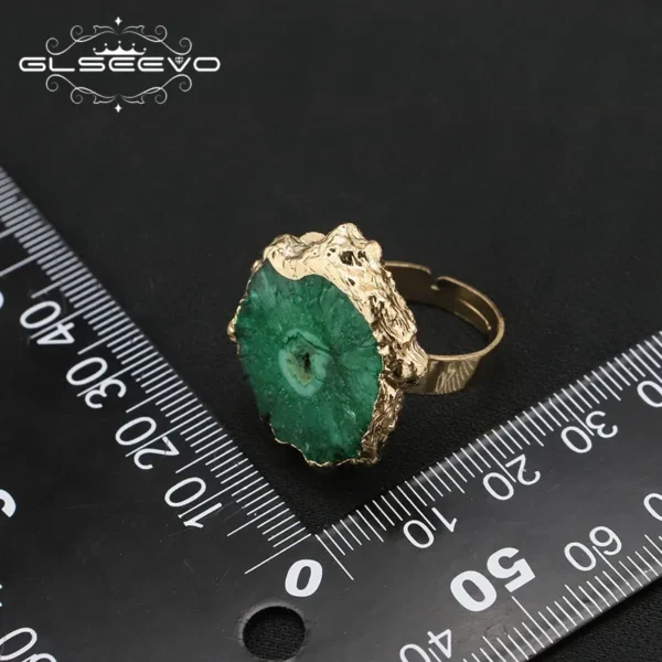 Anéis feminino pedra verde natural, GLSEEVO, Anéis Ajustáveis, Tendência Romântica Jóias, Presentes, Acessórios - Image 18