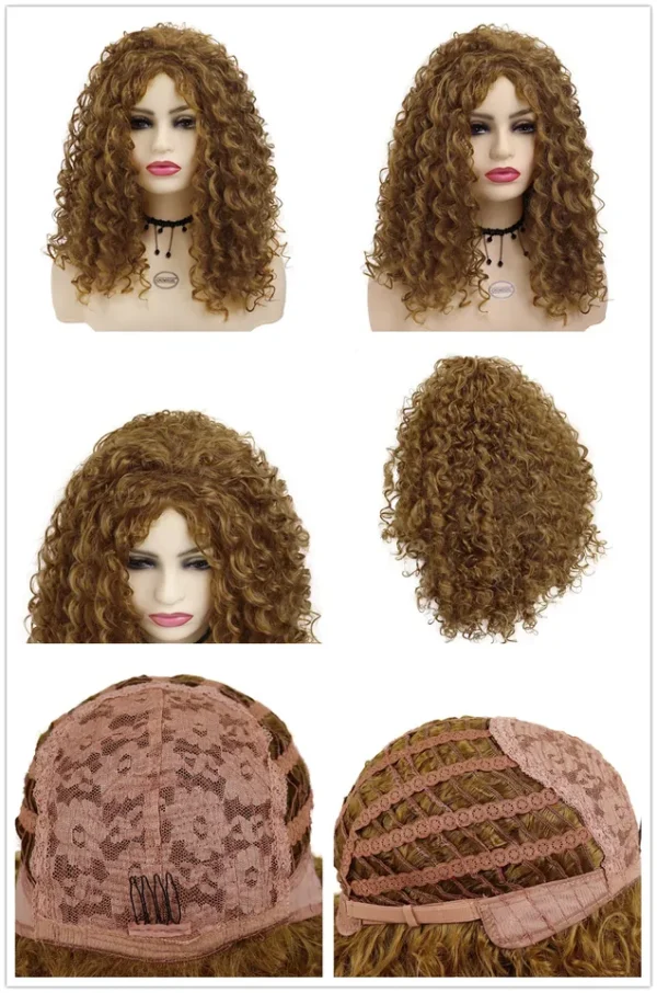 Perucas sintética Afro, GNIMEGIL, cor ruiva, longa, perucas encaracoladas, macia, grossa, onda profunda, cabelo feminino. - Image 3