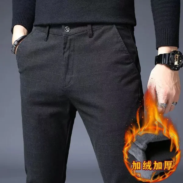 Calças masculina 4 estações, xadrez,  de negócios, roupas em linha reta casual harem calças tamanho 38 - Image 15