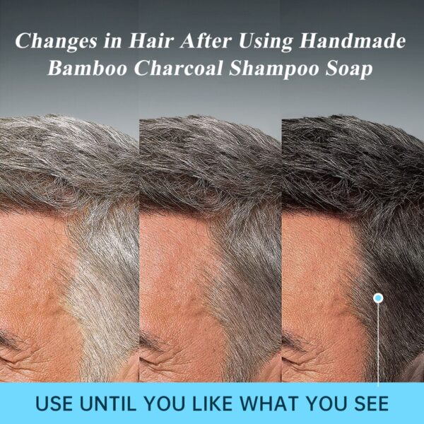 Shampoo em barra, cabelo Branco Escurecimento, Sabão De Bambu, Limpeza De Carvão, Anti Caspa, Espuma De Tratamento De Cabelo, Shampoos Sólidos, Barra - Image 4