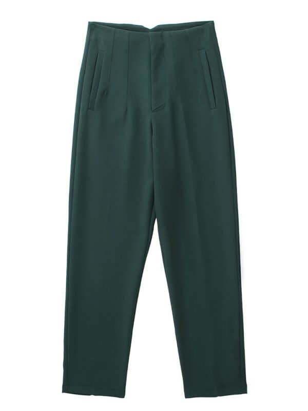Calças feminina cintura alta, Pai Rann, elegantes e casuais, bege, calças justas femininas, moda, primavera - Image 16