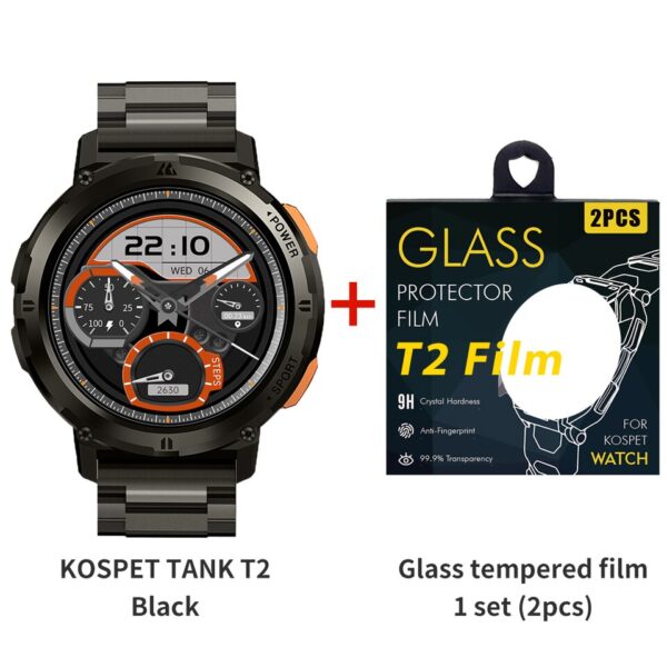 Relógio eletrônico inteligente 2023 KOSPET TANK T2 Smartwatch Ultra, Smartwatch AMOLED, Voz AI, Chamada Bluetooth, Rastreador De Fitness, Original,  digitais originais - Image 2