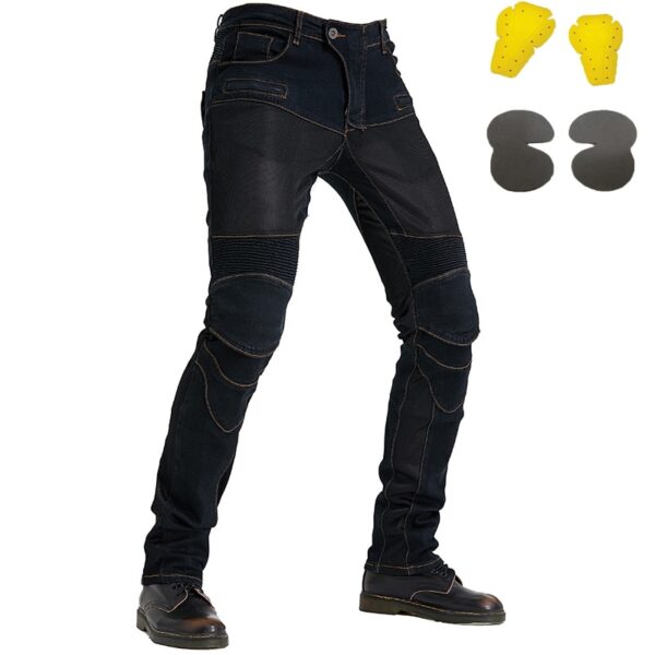 Calças masculina Jeans resistente a queda para motocicletas, com engrenagem de joelho quadril, jeans clássico ao ar livre, verão PK719 - Image 12